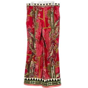Beige by eci Red Paisley Wide Leg Pants